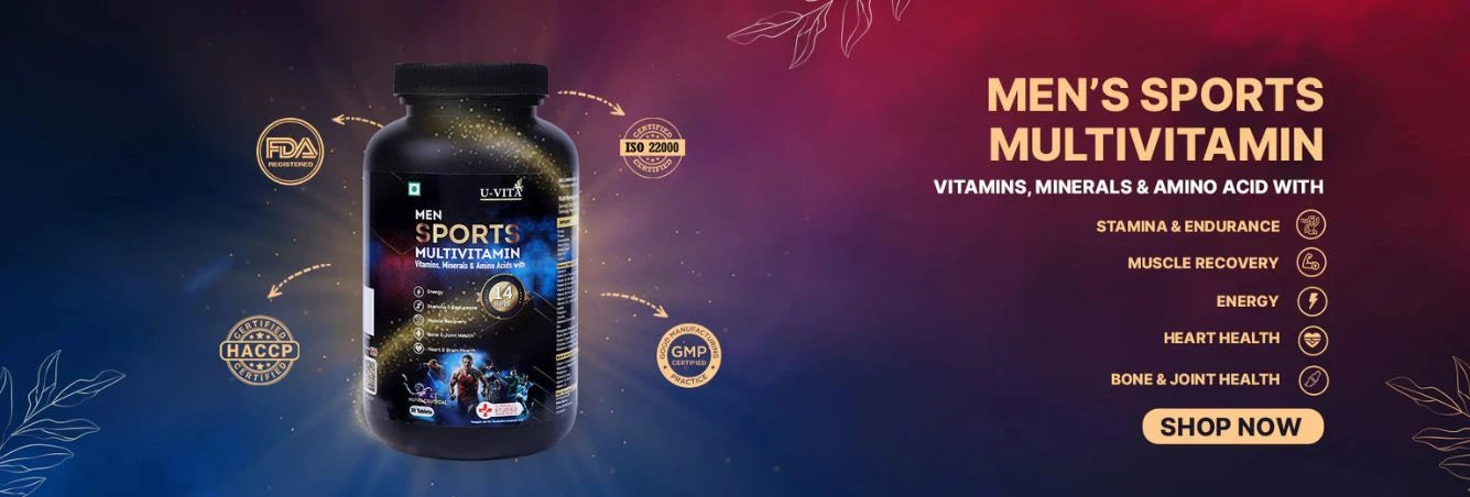 Men's Sports Multivitamin bottle with product details